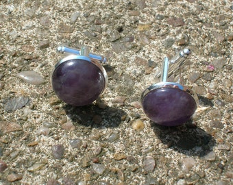 elegant semi precious stone cufflinks, lots of choices. amethyst, malachite, lapis, goldstone, black or green agate. Wedding, groomsman