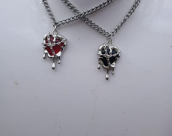Chained Heart Goth Choker - Halloween Necklace