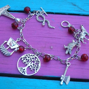 norse viking mythology charm bracelet. Chouce of colour