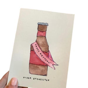 Carte d'anniversaire Budweiser âgée