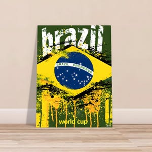 Brazil Soccer Team Poster, Brazil Soccer Team Art, Football Poster, Football Print, Football Art, Soccer Poster, Soccer Print