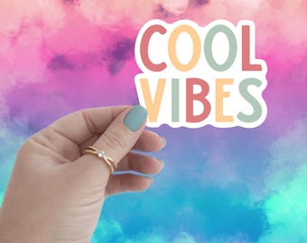 Cool Vibes Kiss-Cut Vinyl Decals, Vinyl Stickers, Die Cut Stickers, Water-Resistant Sticker, Laptop Sticker, Computer Stickers, Cute Sticker