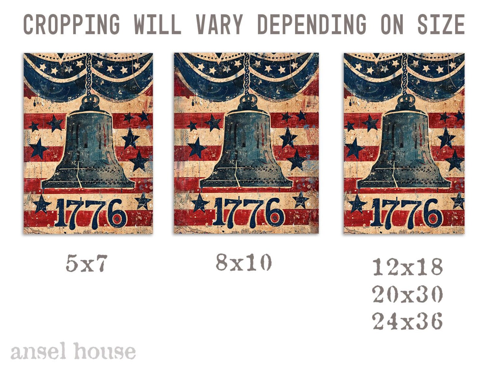 Vintage Americana 4th of July Decor - Unframed Art Print - Rustic Wall ...