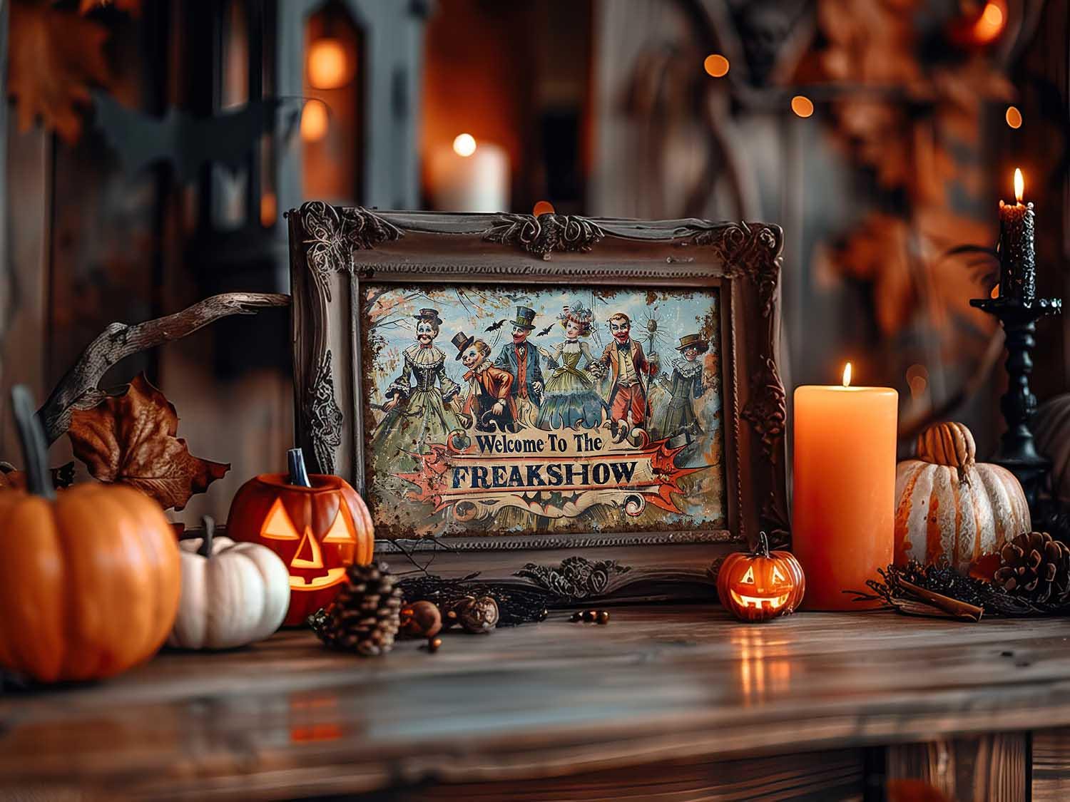 Victorian Halloween Decor - Unframed Art Print - Primitive Antique