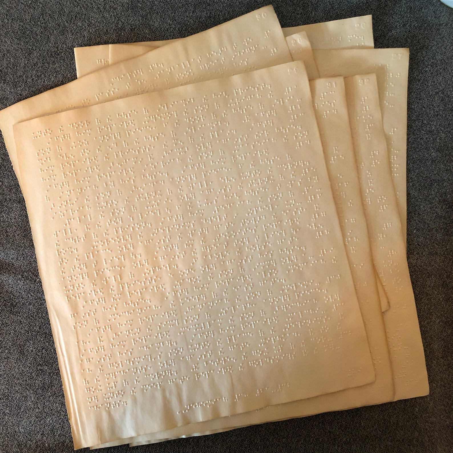 2 sheets ExtraLarge Antique Braille Paper 12.5 x Etsy