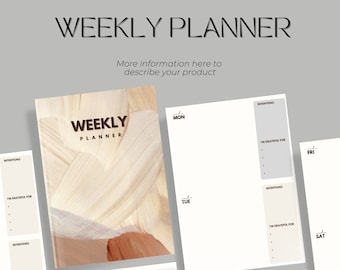 Weekly Planner Printable Minimalist Planner Landscape Elegant Undated Planner Weekly Notes Weekly To Do Planner A3 A4 Letter Weekly Schedule