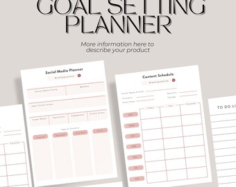 Planner doelen stellen, 2024 Goals TrackerGoal Setting Kit, New Year, Monthly Habits Reflections, Productivity, Vision Board Pintables Maandelijks