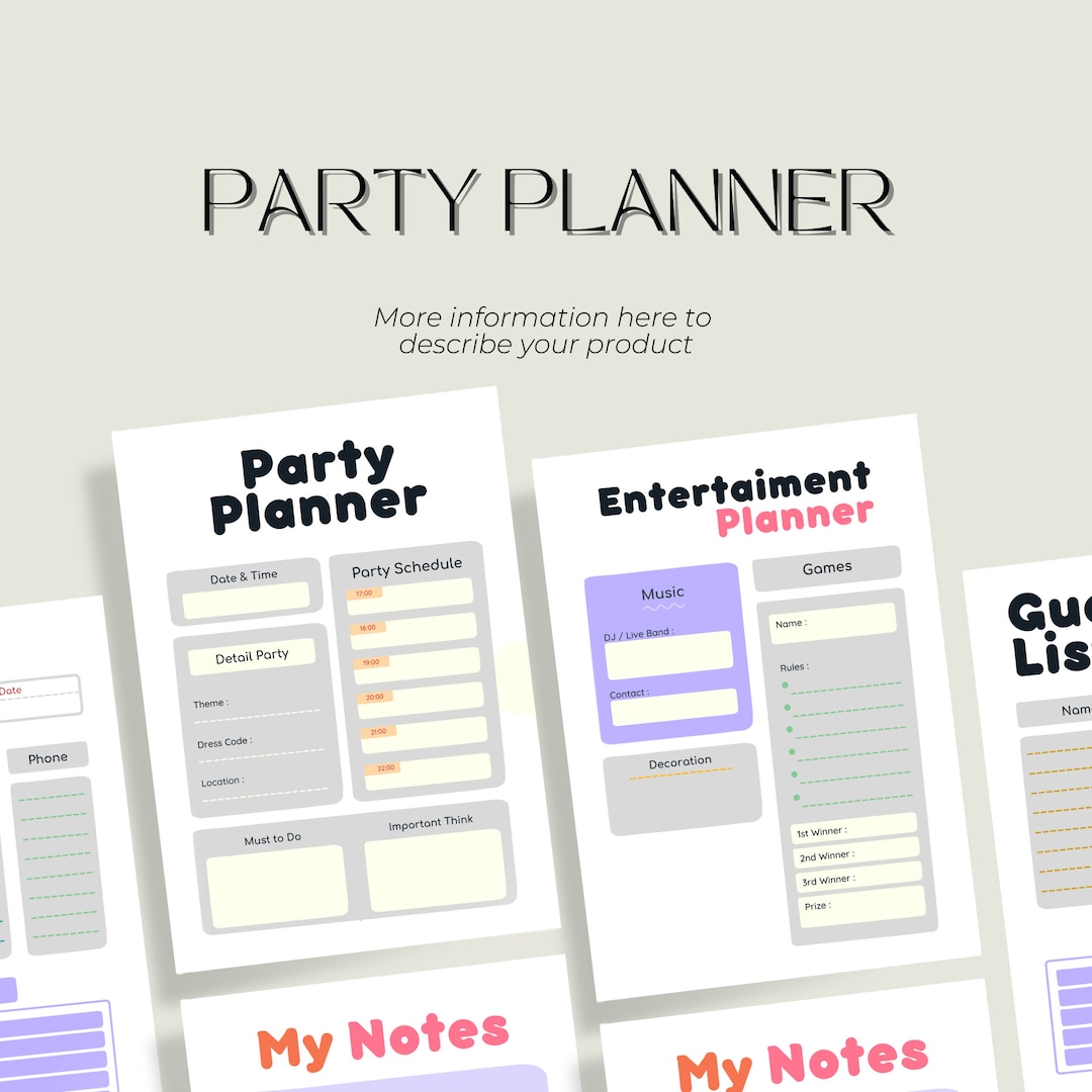 Party Planner | Printable Planner | Event Planner | Event Planning ...