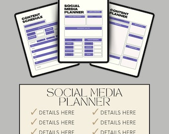 Social Media Content Planner Content Creator Planner Social Media Manager Social Media Tracker Weekly Instagram Planner Monthly Content