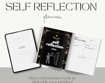 Self-Reflection guided journal With Prompts 4 pages printable, Daily reflection planner, Check in template, Digital diary, Self care Planner
