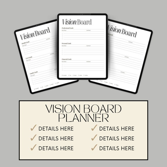 Vision Board Workbook 2024, Manifestation Planner,Goal Setting Planner Success Planner Aesthetic Vision Board Template Vision Board Template