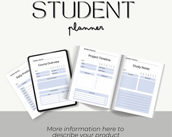 Student Planner, Digital Academic Planner, College Planner, Study Planner, Undated iPad Planner, School Planner Goodnotes, Academic Planner