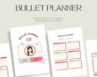 2024 Bullet Planner Journal | Monday Start | Dot Grid | Printable | Download Editable Printable Bullet Planner Bullet  Printable | Download