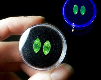 Diamantes de imitación de vidrio de uranio reactivos a los rayos ultravioleta de 10 mm x 4 mm