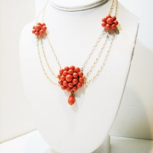 Scarlett O&#39;Hara BBQ necklace from Gone With the Wind (reproduction) with salmon Swarovski crystal beads (pink also available)