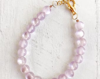Pastel purple crystal beaded bracelet