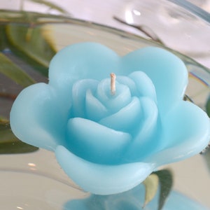 10 pk floating Pool Blue ROSE candles wedding centerpieces reception decoration Baby shower bridal shower party favors gifts.