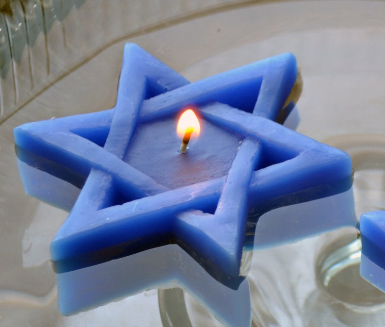 Star of David Candles Set of 4 Excellent floating candles or use as pillar candle image 2