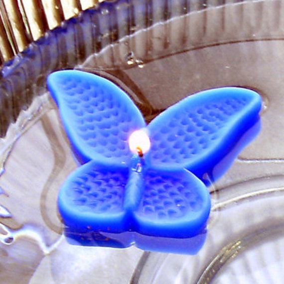 8 Blue Butterfly Floating Candles Wedding Receptions Table Etsy