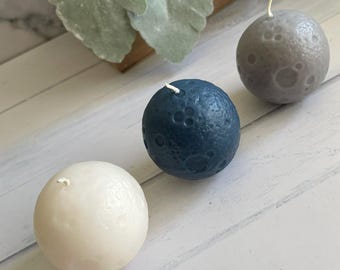 Moon Candle: Wedding and Baby Shower Celestial Outer Space Party Favor, Birthday Cake Topper