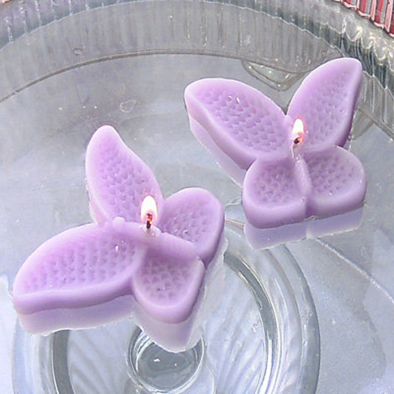 8 Lavender Butterfly Floating Candles Wedding Receptions Table Etsy