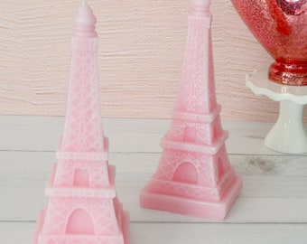 Pink Eiffel Tower Candle, Paris, Parisians Theme Decor, Quinceanera, French Wedding Decor,  centerpiece, Princess Party Favor, Sweet 16