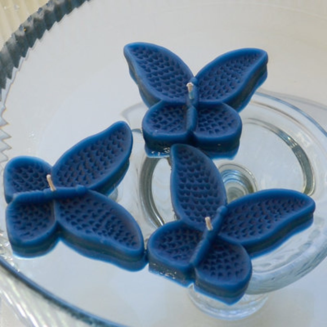 8 Navy Blue Butterfly Floating Candles Wedding Receptions Etsy
