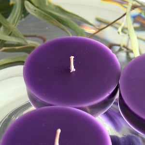 10 pk Purple ROUND PUCK floating candles wedding centerpieces reception decoration Baby shower bridal shower party favors gifts.