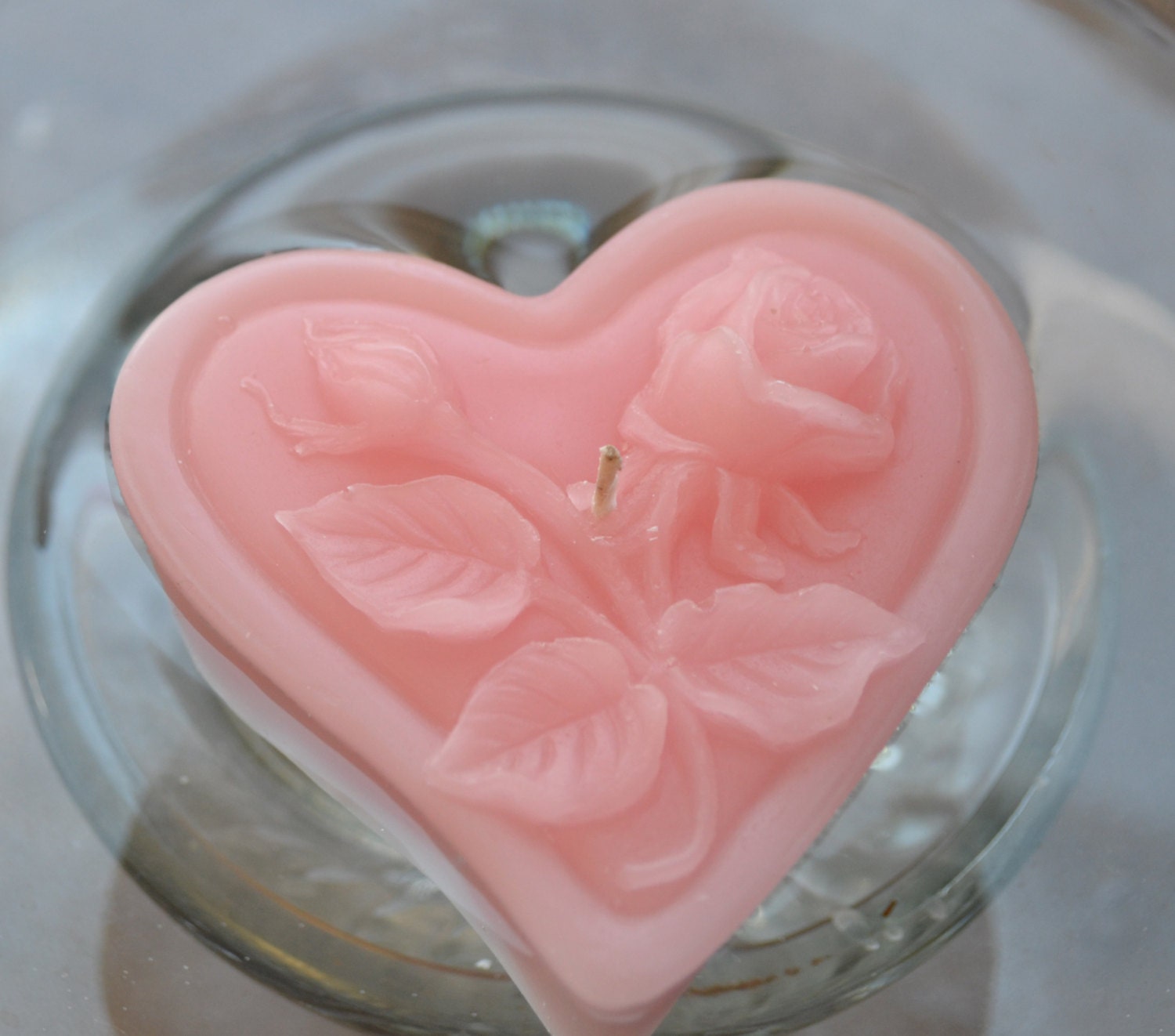 Floating heart candles with roses & leaves for weddings and Etsy