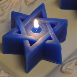 Star of David Candles Set of 4 Excellent floating candles or use as pillar candle image 1