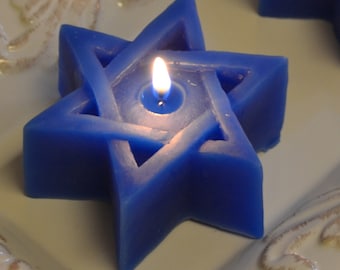 Star of David Candles Set of 4  Excellent floating candles or use as pillar candle