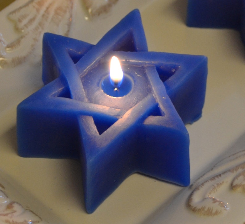 Star of David Candles Set of 4 Excellent floating candles or use as pillar candle image 1