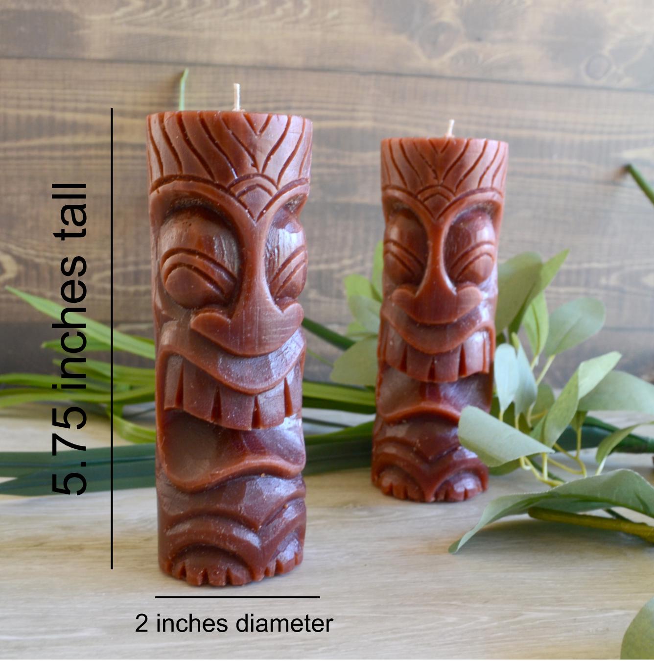 Wooden Tiki Candle, Boho & Beachy, Hawaiian Luau Party, Tiki Bar