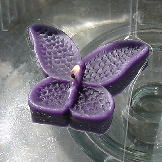 8 Purple Butterfly Floating Candles Wedding Receptions Table Etsy