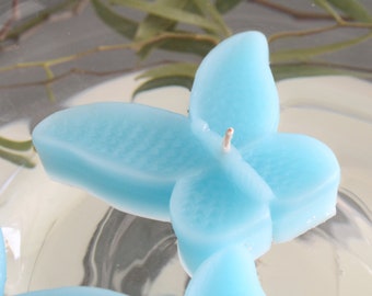 8 pack floating Pool Blue BUTTERFLY candles wedding centerpieces reception decoration Baby shower bridal shower party favors gifts.