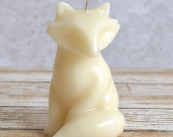 Winter White Fox Candle Woodland Wedding fall autumn Thanksgiving Christmas  table decor