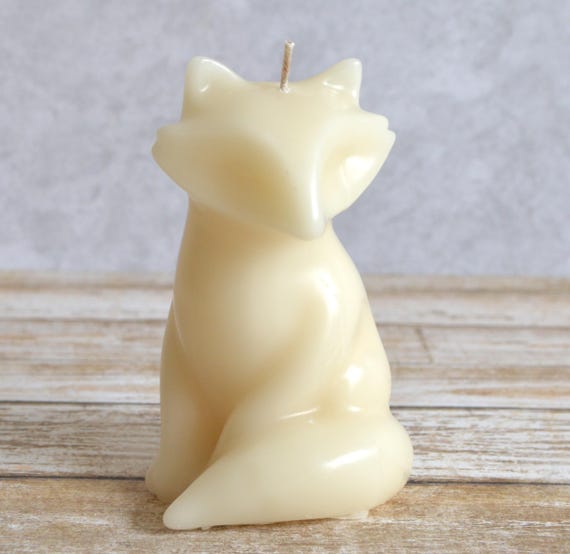Winter White Fox Candle Woodland Wedding fall autumn Thanksgiving Christmas  table decor