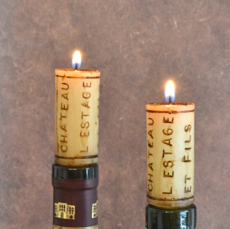 Wine Cork Candles Turn a Wine Bottle Into a Candle Holder Etsy