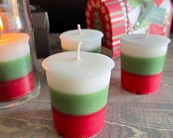 4 Pack Seasonal Soy Wax Votive Candles, Halloween, Fall, Christmas, Fourth of July