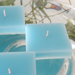 10 pk floating Pool Blue Square candles wedding centerpieces reception decoration Baby shower bridal shower party favors gifts.