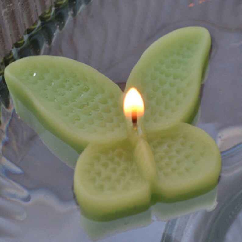 8 Lime Green Butterfly Floating Candles Wedding Receptions Etsy