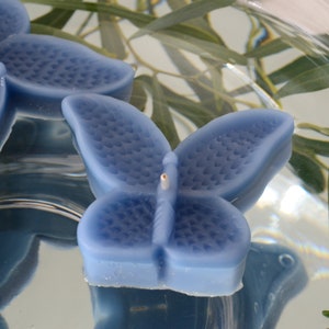 8 Storm Blue Slate Blue Butterfly Floating Candles wedding receptions table centerpiece and decor