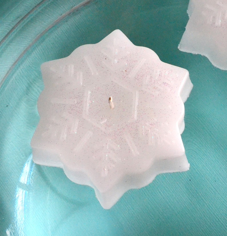 6 Snowflake Floating Candles Dinner Party Wedding Reception Etsy
