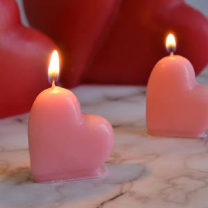 Valentine Candles Mini Hearts 3 Pack Heart Candles Choose Pink or