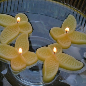 Set of 8 Light Yellow Butterfly Floating Candles wedding receptions table centerpiece and decor