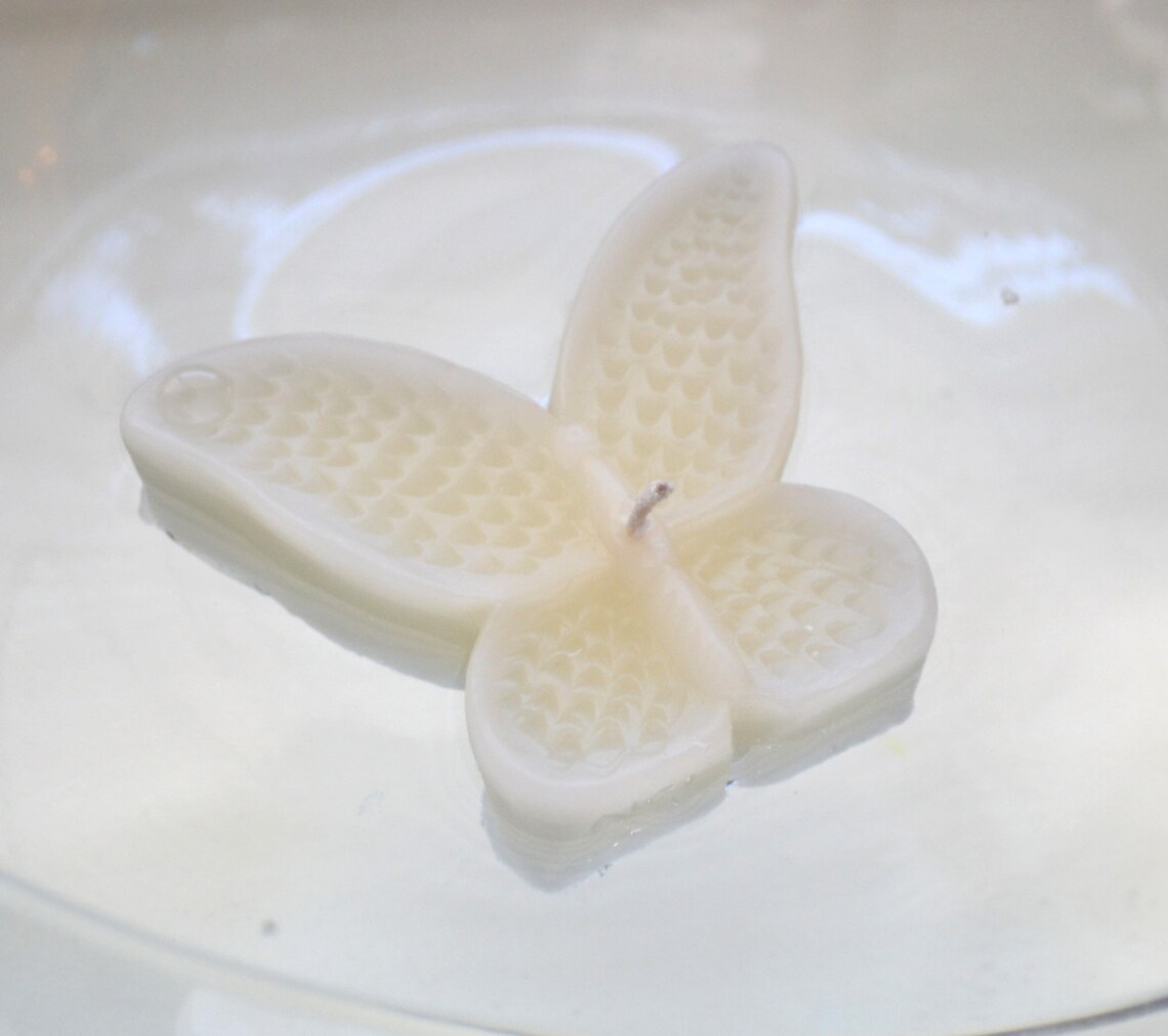 8 Ivory Butterfly Floating Candles wedding receptions table Etsy
