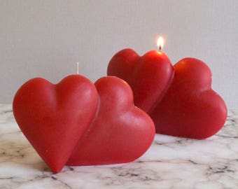 Valentine Candle Red Double Heart Candle for Valentines Day Mothers Day Wedding Candles Gift