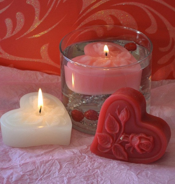 12 Pcs Valentine's Day Heart Shaped Candle Red Heart Floating Candles  Aesthetic Red Floating Candles for Centerpieces Romantic Love Cute Candles  for