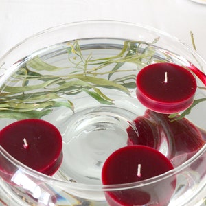 10 pk Burgundy ROUND PUCK floating candles wedding centerpieces reception decoration Baby shower bridal shower party favors gifts.