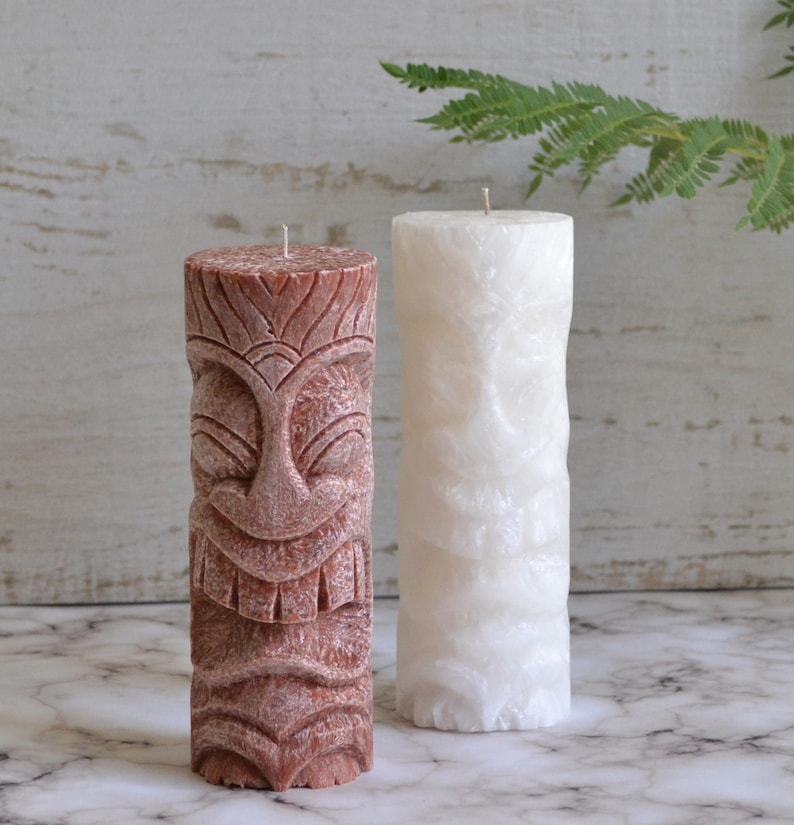 Set of 2 Tiki Candles. Boho & Beachy Hawaiian Luau Party Etsy